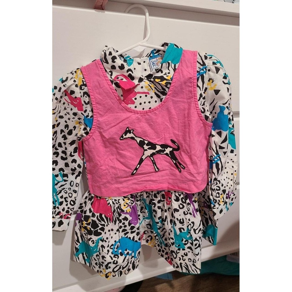 Vintage 80's/90's Nana's Pet Jc Pennny Girls Shirt Dress size 3